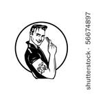 fifties greaser   retro clip art