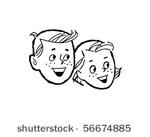 happy kids   retro clip art