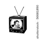 tv lady   retro clip art