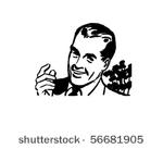 man talking   retro clip art