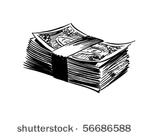 stack of bills   retro clip art