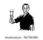man with beer   retro clip art
