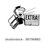 newspaper boy   retro clip art