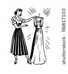 lady with clean dress   retro...