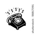 money phone   retro clip art
