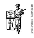 service station man   retro...