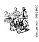 let's go biking   retro clip art