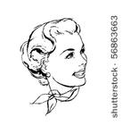 woman with scarf   retro clip...