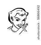gossiping lady   retro clip art