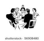 two couples dining   retro clip ...