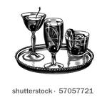 tray of cocktails   retro clip...