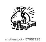 bag of money   retro clip art