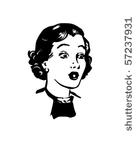 surprised woman   retro clip art