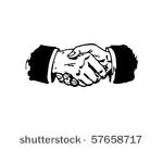 handshake   retro clip art