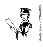 female grad   retro clip art