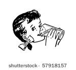 girl drinking milk   retro clip ...