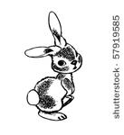 rabbit   retro clip art