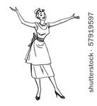 retro hostess   retro clip art