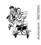 retro kids in wagon   retro...