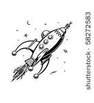 retro rocketship   clip art