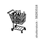 shopping cart   retro clip art