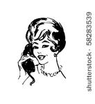 woman on the phone   retro clip ...