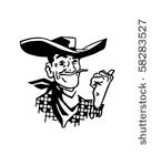 vegas cowboy   retro clip art
