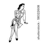 cigarette break   retro clip art
