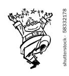 happy santa   retro clip art