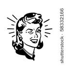 retro woman winking   retro...