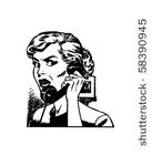 angry woman on phone   retro...