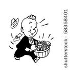 baskets of dough   retro clip...