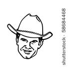 retro cowboy   clip art