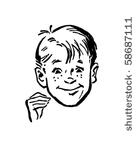smiling boy   retro clip art