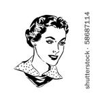 lovely woman   retro clip art
