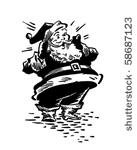 surprised santa   retro clip art