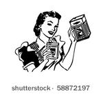 housewife with products   retro ...