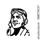 pilot with aviator helmet  ...