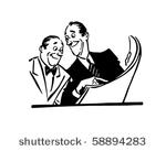 two men reading newspaper  ...