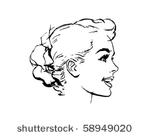 woman's bun hairstyle   retro...