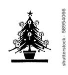christmas tree   retro clip art