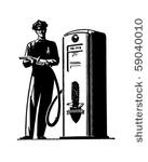 gas pump attendant   retro clip ...