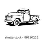 pickup truck   retro clip art