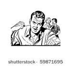 enraged man   retro clip art