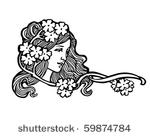 flower girl   retro clip art
