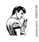 greaser lighting cigarette  ...