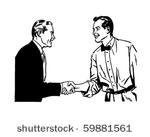 hearty handshake   retro clip...