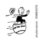 on the ball   retro clip art
