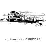 train travel   retro clip art