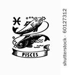 zodiac   pisces   retro clip art
